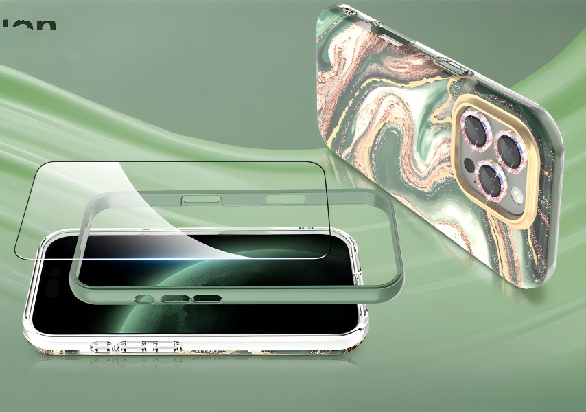 Apple phone case with premium design, white color, minimalist style, high quality material, professional photography