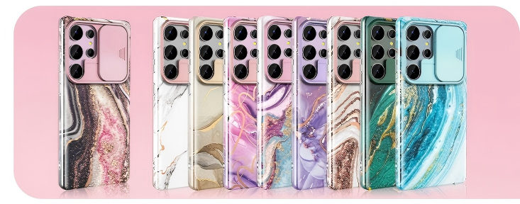 Samsung phone case with premium design, black color, geometric pattern, high quality material, professional photography